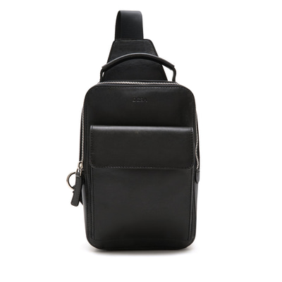 Carl Siyah Erkek Deri Çapraz Sırt Çantası