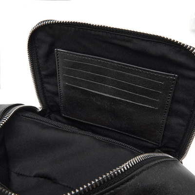 Carl Siyah Erkek Deri Çapraz Sırt Çantası