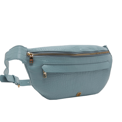 Carol Mavi Kadın Kroko Baskılı Deri Bel Çantası