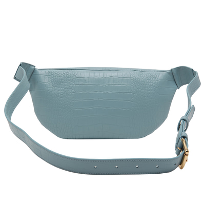 Carol Mavi Kadın Kroko Baskılı Deri Bel Çantası