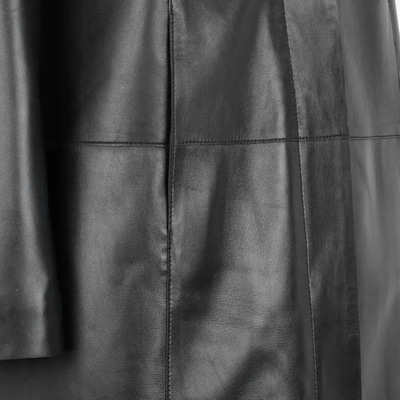 Catori Siyah Kadın Deri Trençkot