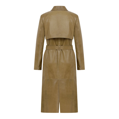 Caylee Kadın Haki Deri Trençkot