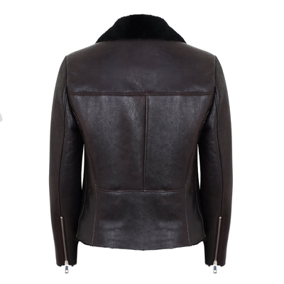 Chailyn Siyah Kadın Kürk Biker 