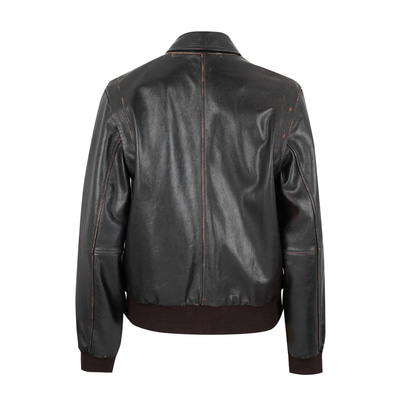 Channery Siyah Kadın Vintage Deri Ceket