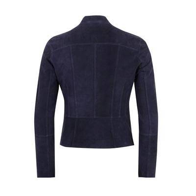 Chantoya Lacivert Kadın Biker Süet Deri Ceket