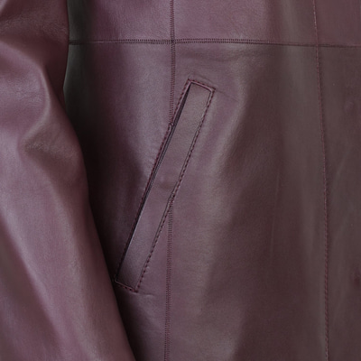 Cherlin Bordo Kadın Deri Mont