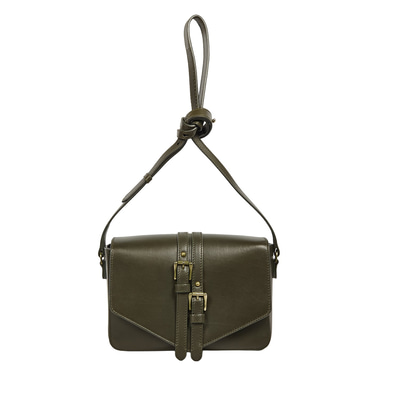 Çift Kemerli Kadın Deri Omuz Askılı Çanta