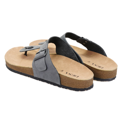 Cole Gri Erkek Nubuk Terlik