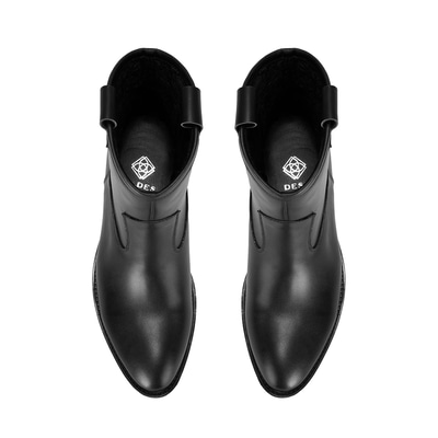 Colleen Siyah Kadın Topuklu Deri Kovboy Botu