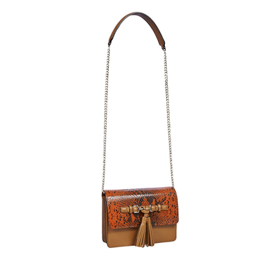 Conda Kadın Yılan Baskılı Deri Omuz Askılı Çanta