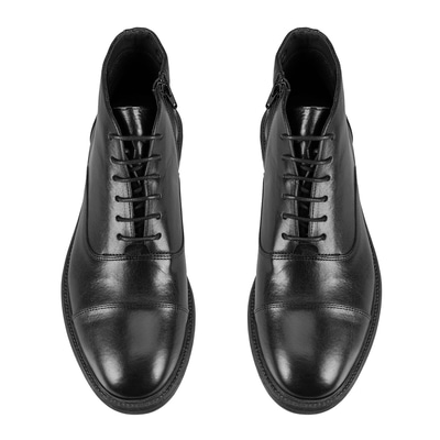 Corey Siyah Erkek Fermuarlı Deri Bot