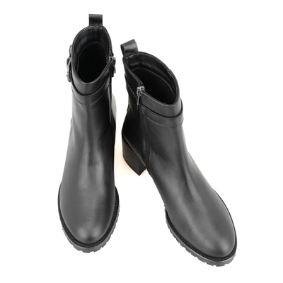 Cosa Siyah Kadın Fermuarlı Deri Bot