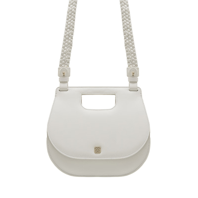 Damian Beyaz Kadın Deri El Çantası