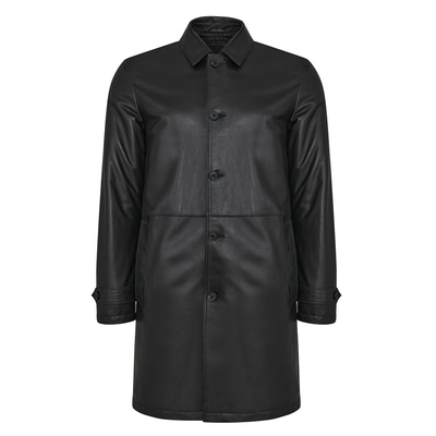 Damian Siyah Erkek Deri Kaban