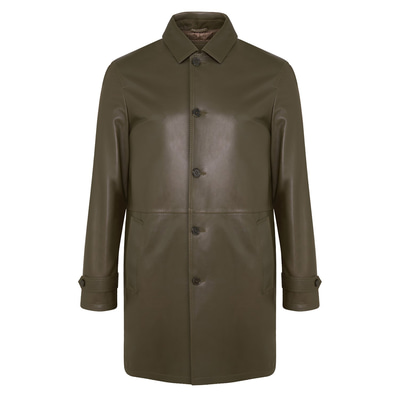 Damian Yeşil Erkek Deri Kaban