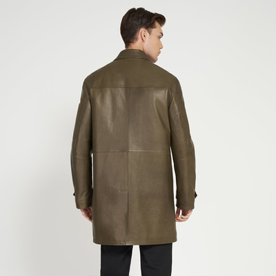 Damian Yeşil Erkek Deri Kaban