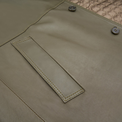 Damian Yeşil Erkek Deri Kaban