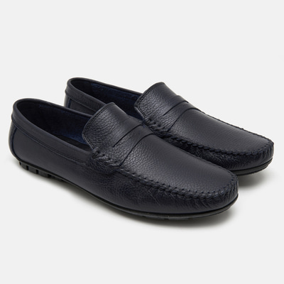 Dave Lacivert Erkek Deri Loafer