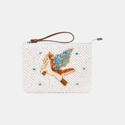 DE-13143 SS26 KADIN CLUTCH HASIR ÇANTA
