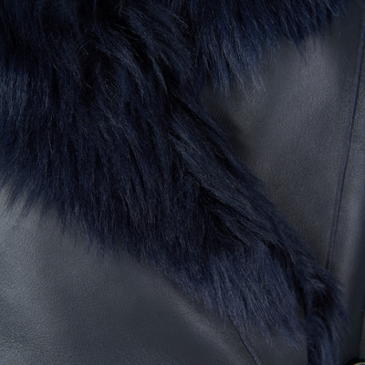 Debora Lacivert Kadın Kürk Ceket