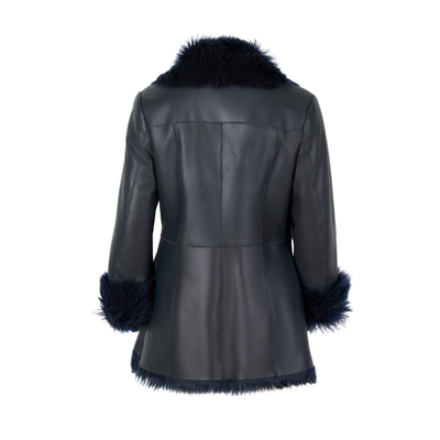 Debora Lacivert Kadın Kürk Ceket