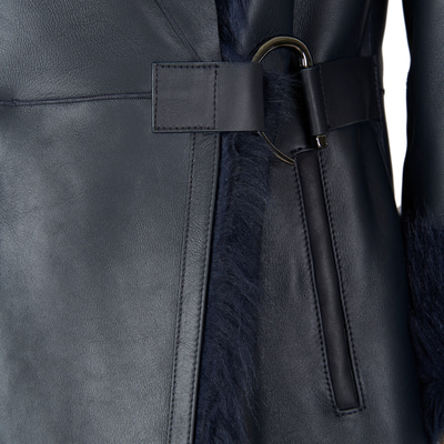 Debora Lacivert Kadın Kürk Ceket