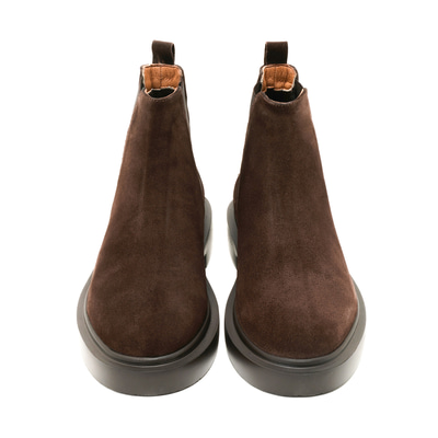 Denisa Kahve Erkek Yandan Lastikli Süet Deri Chelsea Bot