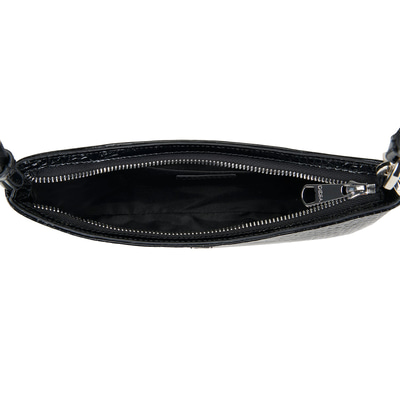 Deran Siyah Kadın Deri Kroko Baskılı Omuz Çantası