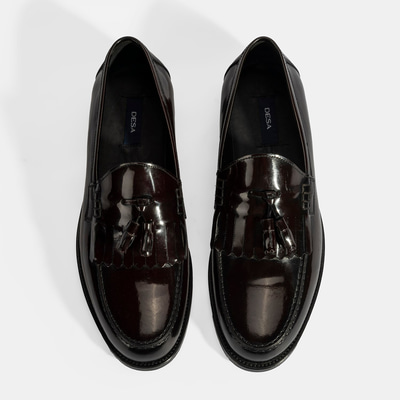 DESA  Erkek Bordo Püskül Detaylı Deri Loafer
