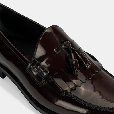 DESA  Erkek Bordo Püskül Detaylı Deri Loafer