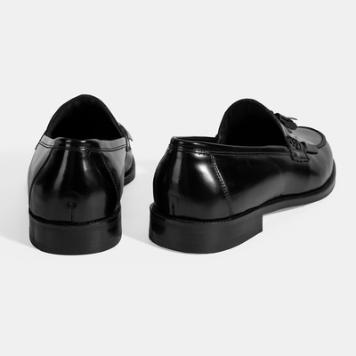 DESA  Erkek Siyah Püskül Detaylı Deri Loafer