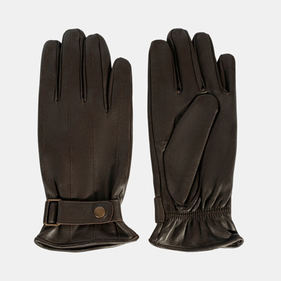 DESA - FY Erkek Koyu Kahve Tokalı Deri Eldiven