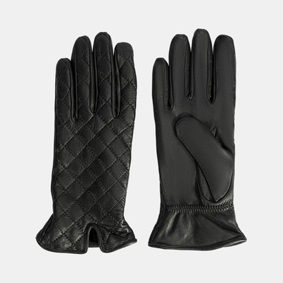 DESA - FY Siyah Kadın Kapitone Deri Eldiven