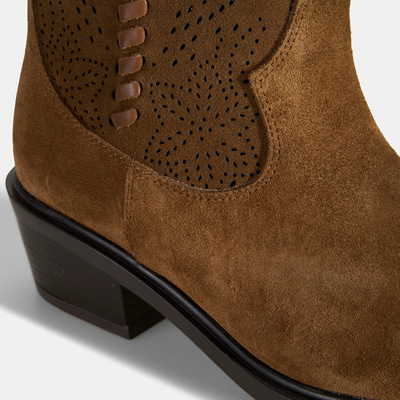 DESA GH Kadın Taba Süet Deri Kovboy Bot