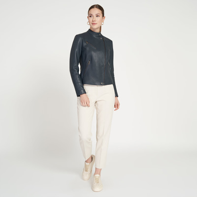 Destiny Lacivert Kadın Deri Ceket