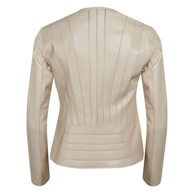 Deundria Kadın Fit Panelli Deri Ceket