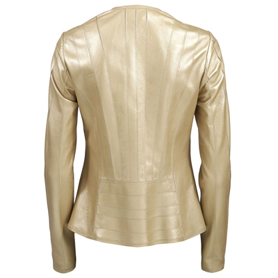 Deundria Kadın Fit Panelli Deri Ceket