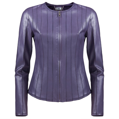 Deundria Kadın Fit Panelli Deri Ceket