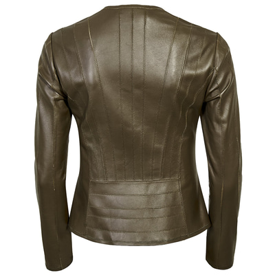 Deundria Kadın Fit Panelli Deri Ceket