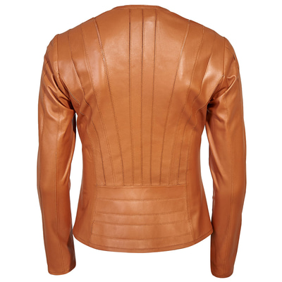 Deundria Kadın Fit Panelli Deri Ceket