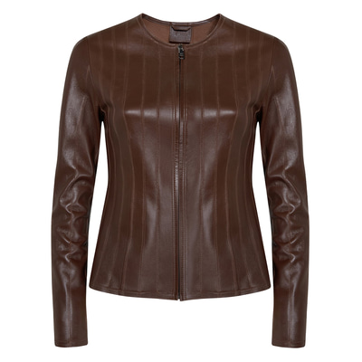 Deundria Kadın Fit Panelli Deri Ceket