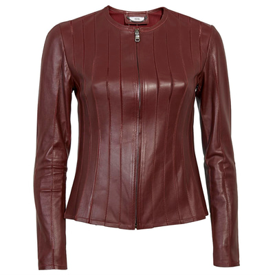 Deundria Kadın Fit Panelli Deri Ceket