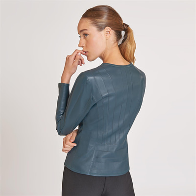 Deundria Kadın Panelli Fit Deri Ceket