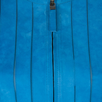 Deundria Mavi Kadın Panelli Fit Süet Ceket