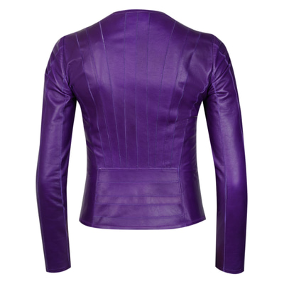 Deundria Mor Kadın Fit Panelli Deri Ceket