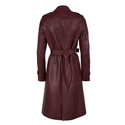 Dimitrina Bordo Kadın Deri Trençkot
