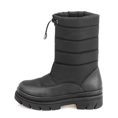 Dolf Siyah Kadın Fermuarlı Puffer Çizme