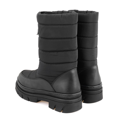 Dolf Siyah Kadın Fermuarlı Puffer Çizme