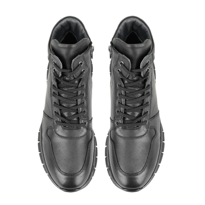 Duane Siyah Erkek Fermuarlı Deri Bot