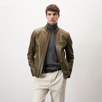 Dugan Yeşil Erkek Deri Mont